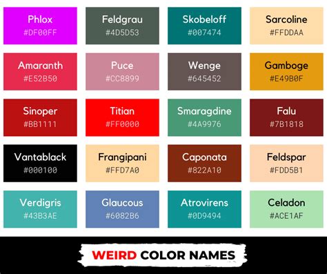 strange color names|24 Weird Color Names You've Never Heard Of (2024) .